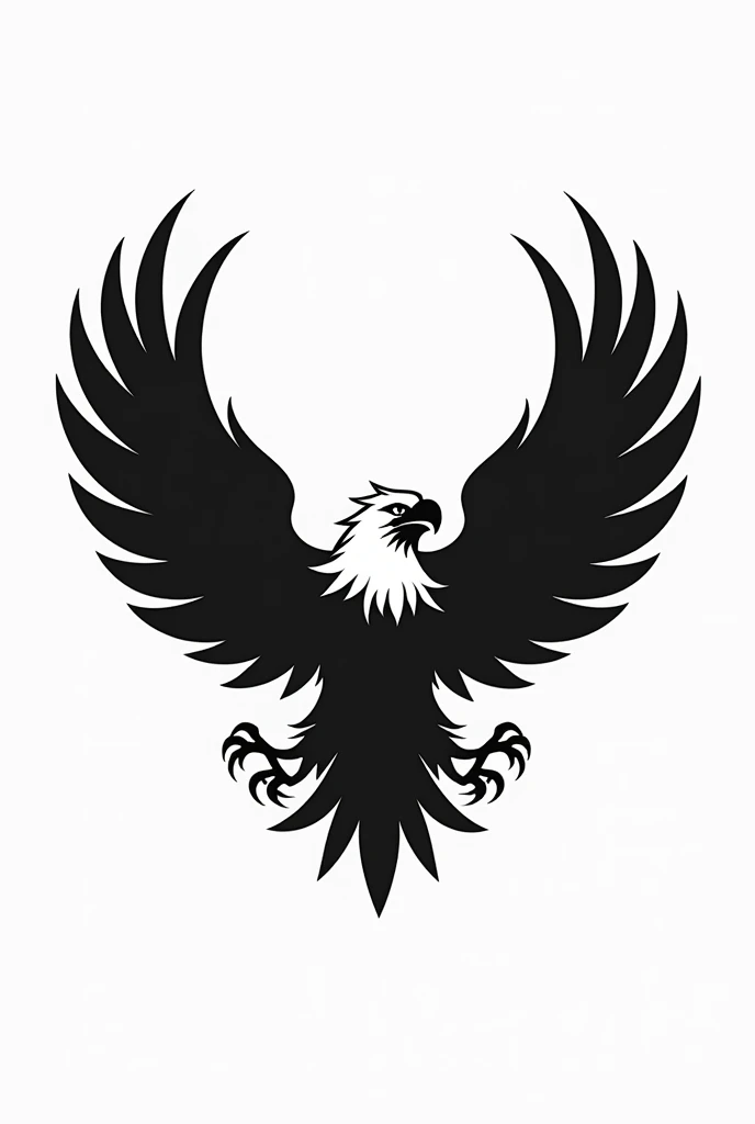 Gera uma logo de uma 🦅 atacando 
pra estampa de camiseta em preto e branco mas simples possível 