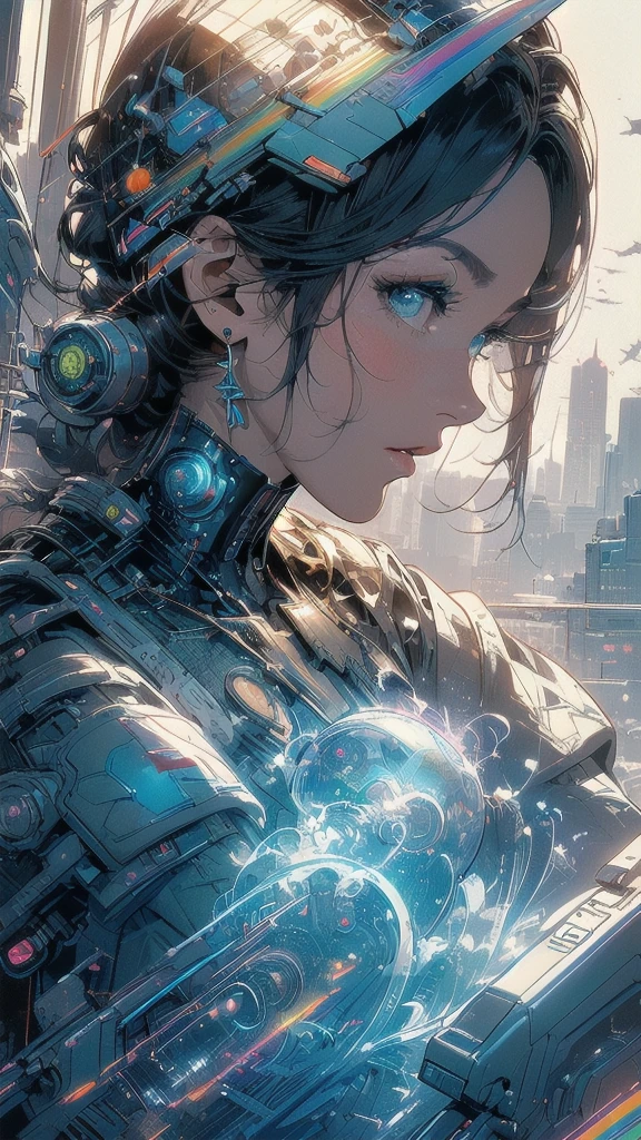 (((masterpiece, highest quality))),(((solo:1.2))),(((1girl:1.2))),32k wallpaper, very detailed, poster, vintage science fiction,(((((geometric cinematic movie poster))))), ((((bauhaus)))),(((abstract))),((((mid century modern)))),(((((portfolio))))),(((((Close-up))))),(((((bust up))))),((((more various angle)))),(((highlight))),(((complete. detailed face))),(((Extremely talented))),(((most complecated machine))),(((Overall colorfully))),((((((Absolutely simple background)))))),(((((detailed futuristic machine))))),(((Cleavage))),(((marvel super heroes))),(((rainbow color scheme))),(((Very detailed UI))),(((So many meters))),(((Perpetual Motion Machine)))
