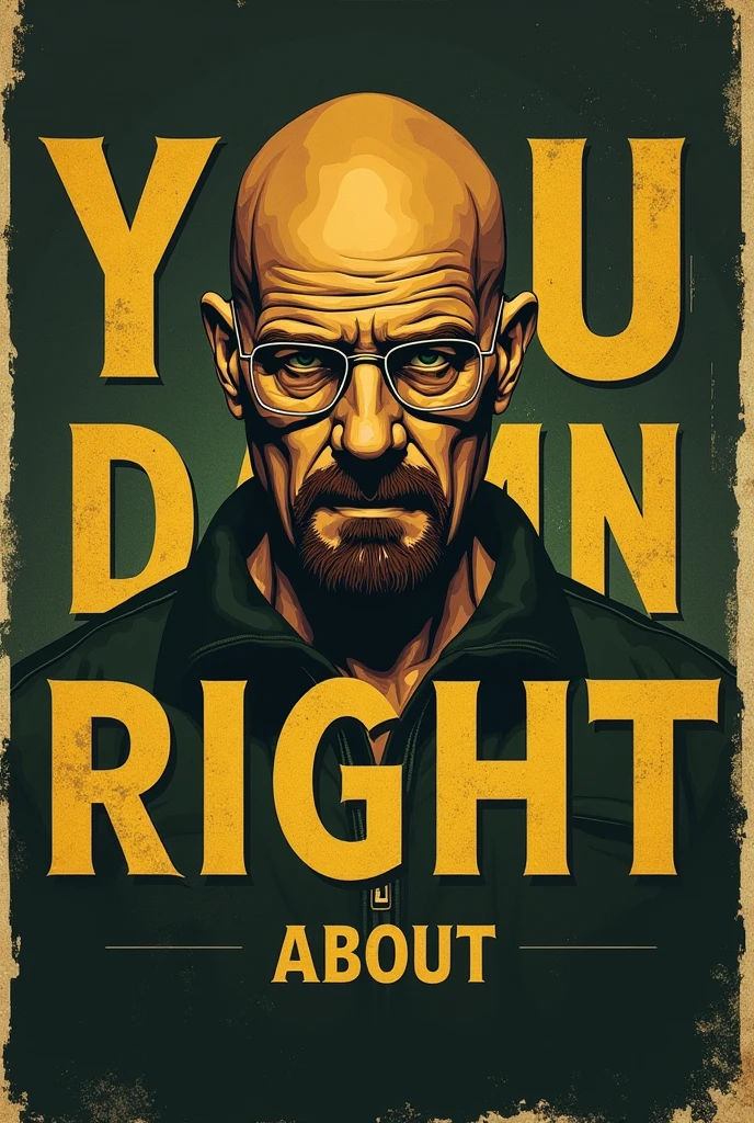 A wallpaper that says "you are god damn right " with a small picture of walter white's from breaking bad  in 19:6 frame
