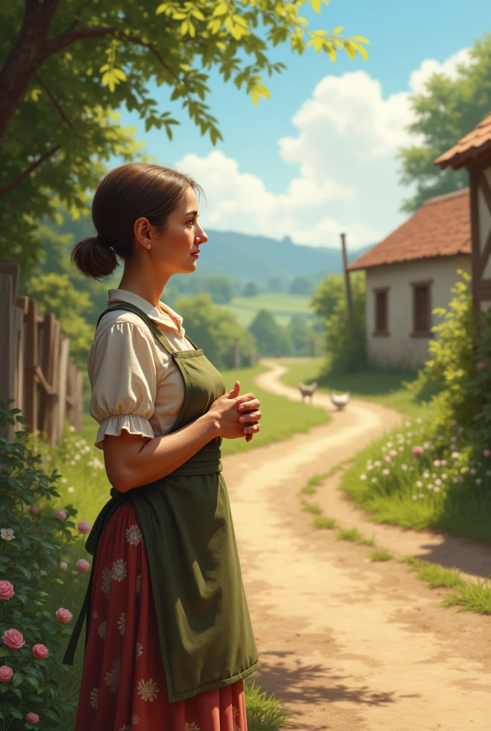 A woman waiting for the egg seller