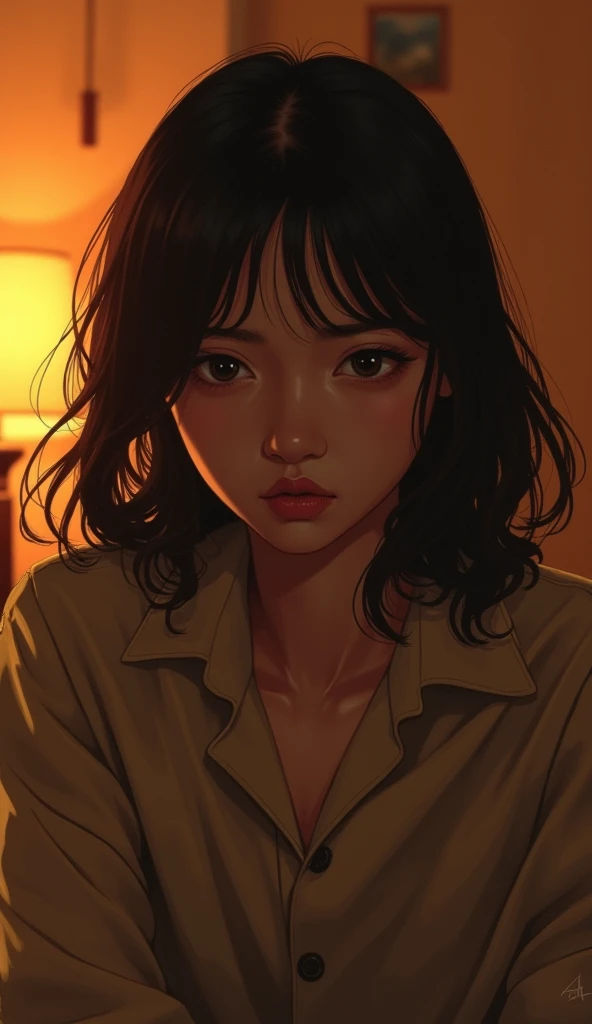 Not feeling good，Asian，Warm colors