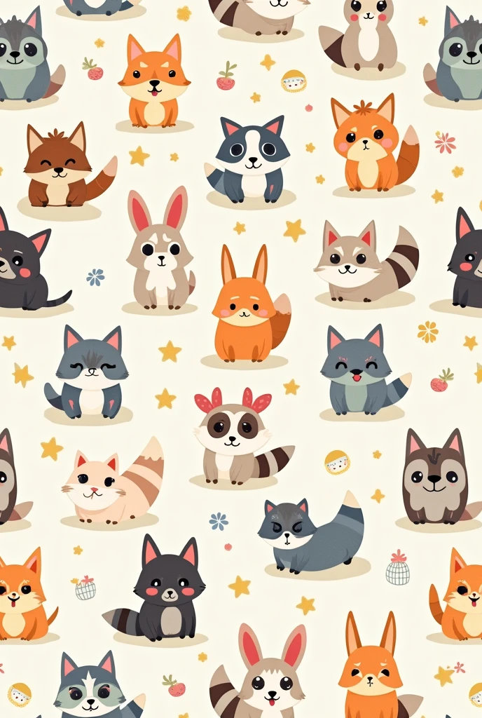 Cute cartoon animals pattern