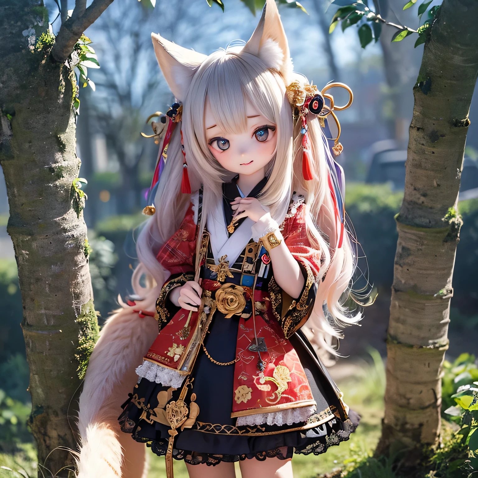 FOX Girls Chibi,Shrine maiden costume