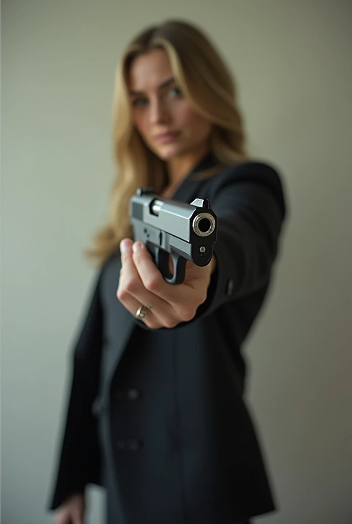 Photo of human holding firearm in hand