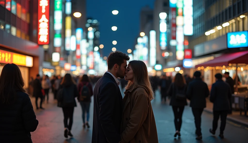 Tokyo city in chaos; couples kissing in the streets