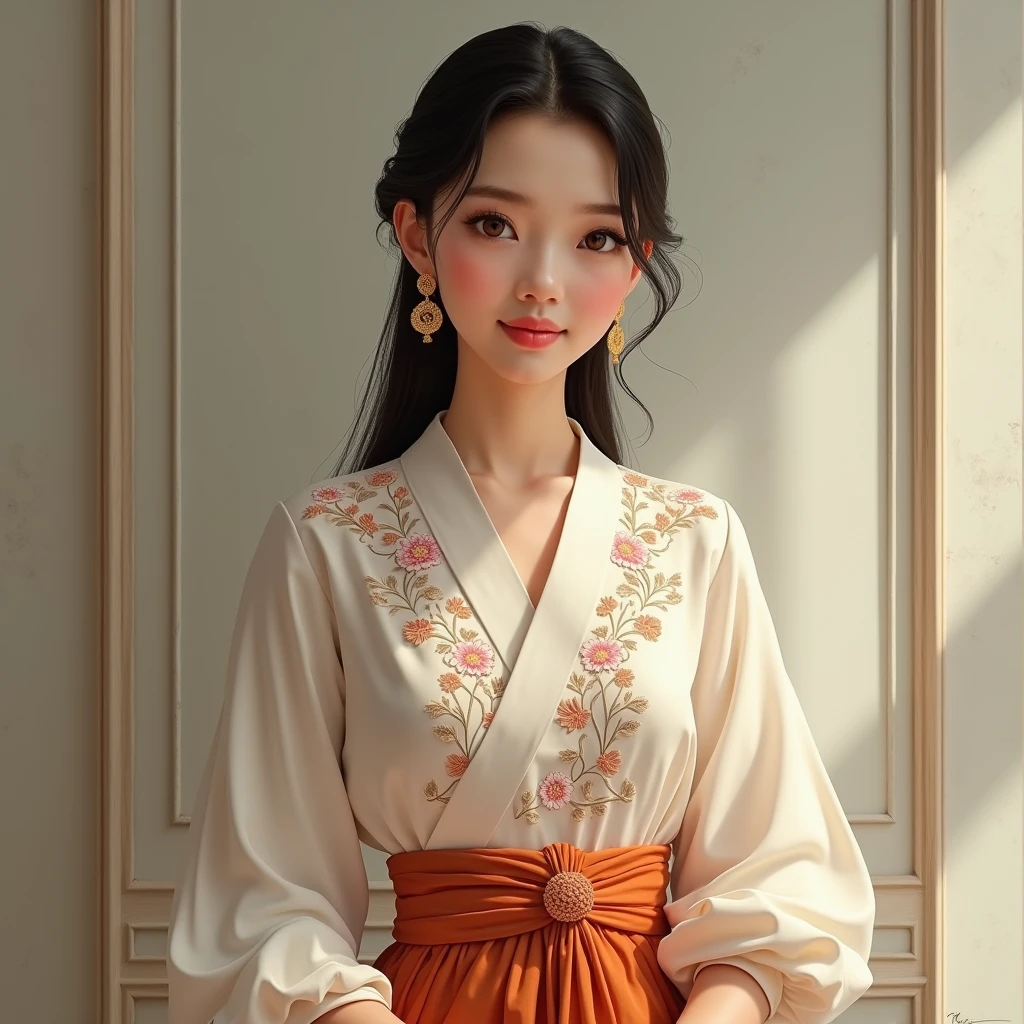 A Burmese girl bame is lady cho Garment industry for logo