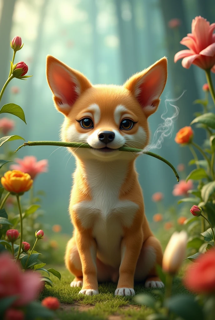 dog smoking grass
🐭