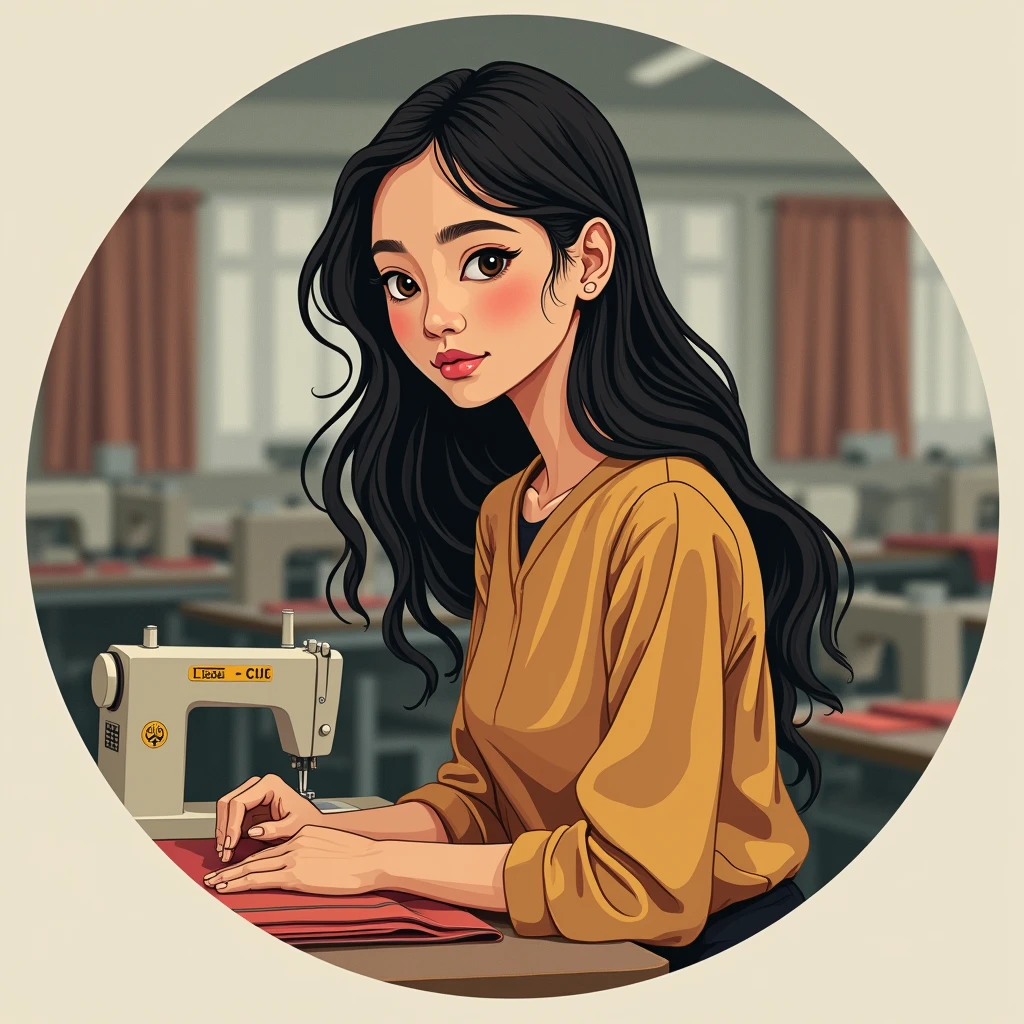  A Burmese girl name is lady cho Garment industry  for logo 