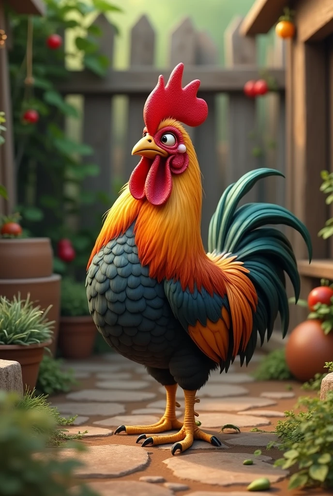 Image of a rooster thanking a customer