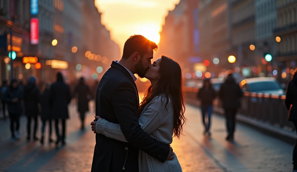 Moscow city in chaos; couples kissing in the streets