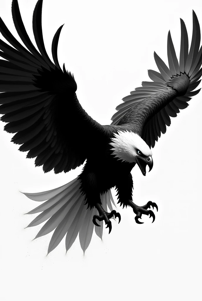 It generates a crazy black and white eagle very simple for me attacking