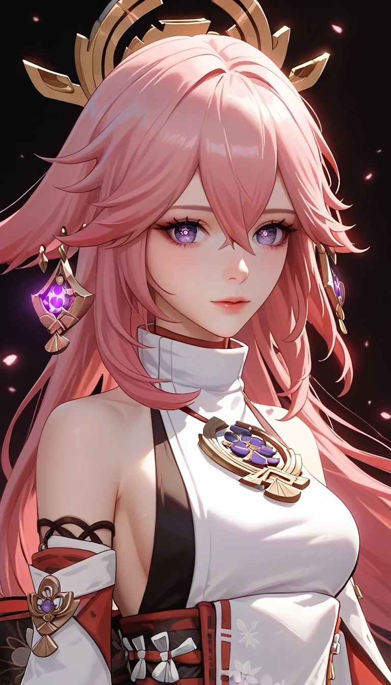 score_9, score_8_up, score_7_up,source_anime, high res image,masterpiece,(best quality:1.5),girl,cute face,clear skin,yae_miko_genshin,heart eyes, (upper body), (standing), (pink hair), jewelry, Earring, kimono, absurddress, Glowing skin, ferpect lighting,