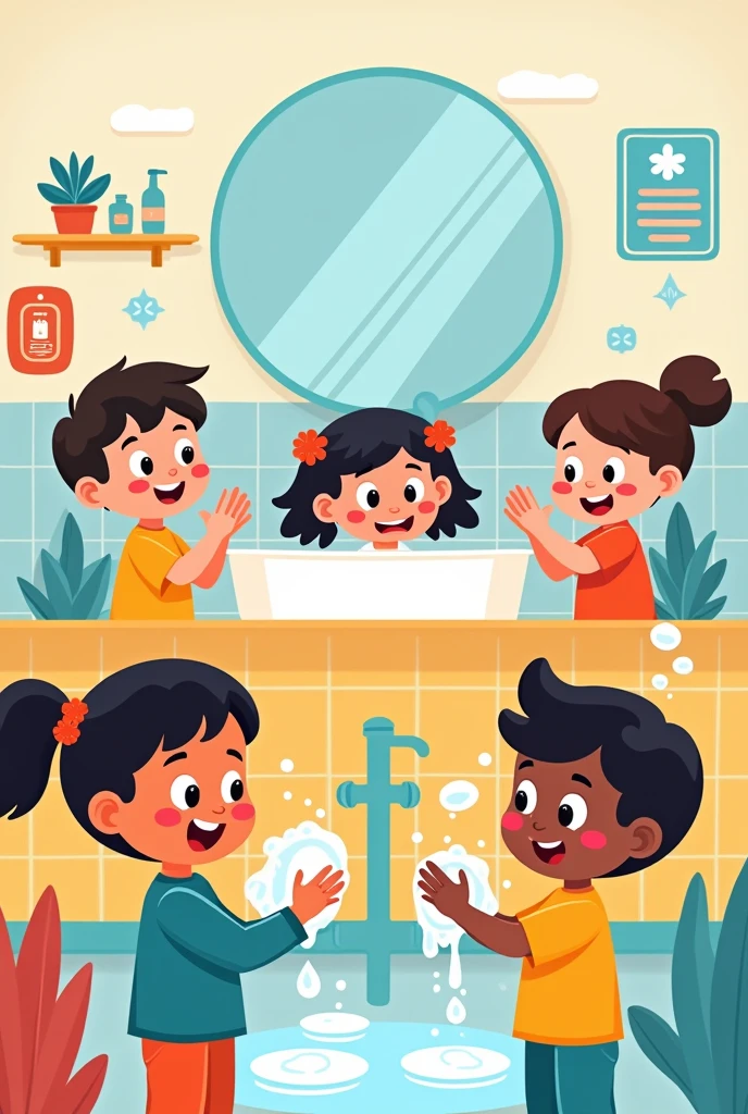 Washing hands cartoon for kids