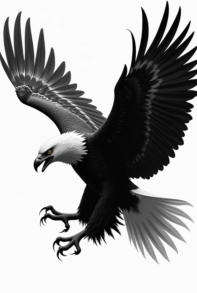 It generates a crazy black and white eagle very simple for me attacking