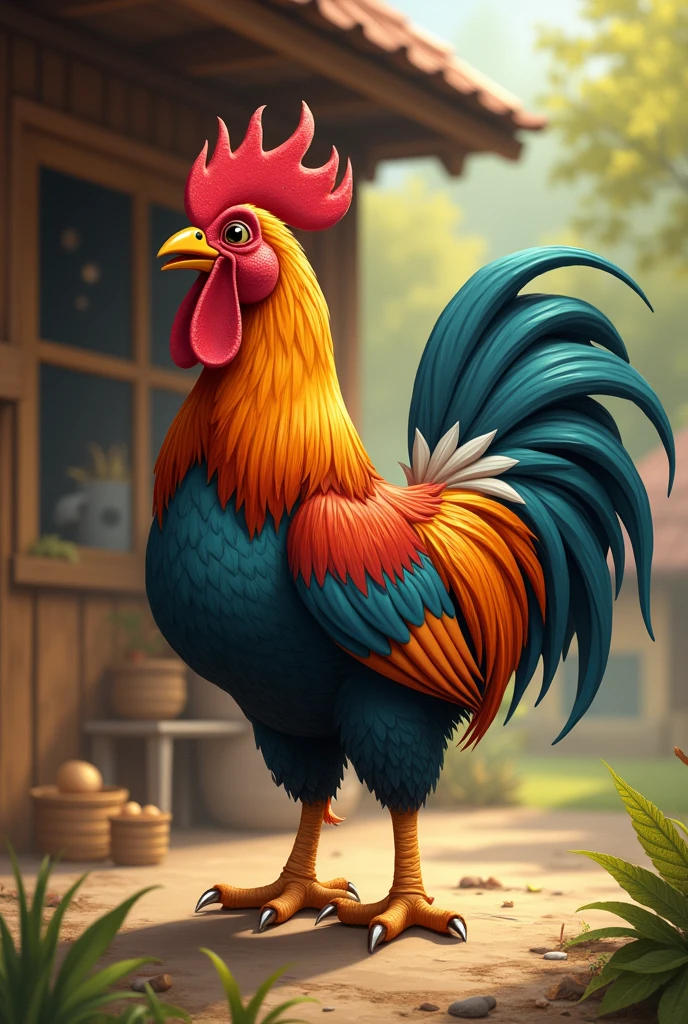 The rooster is thanking the customer 