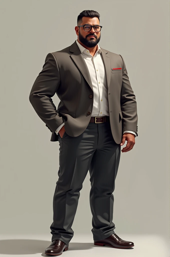 Tall muscular man with glasses 