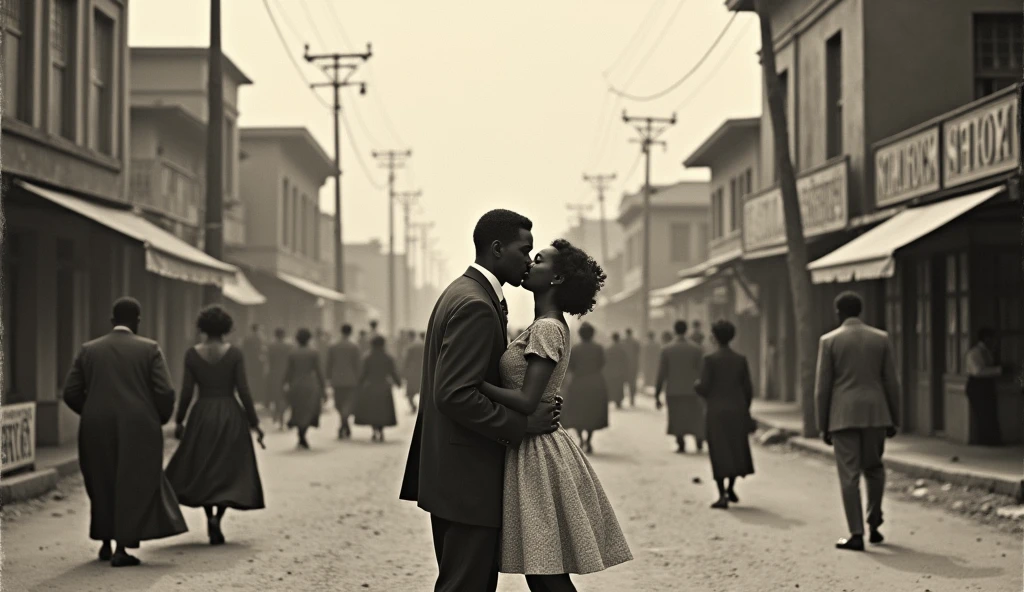 1914 Abuja Capital Territory City in chaos; couples kissing in the streets