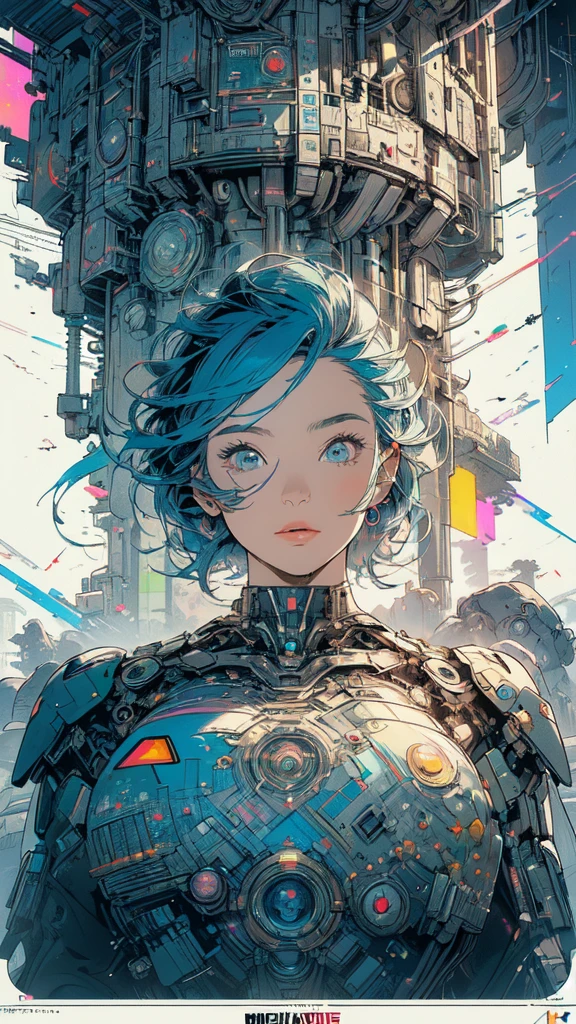 (((masterpiece, highest quality))),(((solo:1.2))),(((1girl:1.2))),32k wallpaper, very detailed, poster, vintage science fiction,(((((geometric cinematic movie poster))))), ((((bauhaus)))),(((abstract))),((((mid century modern)))),(((((portfolio))))),(((((Close-up))))),(((((bust up))))),((((more various angle)))),(((highlight))),(((complete. detailed face))),(((Extremely talented))),(((most complecated machine))),(((Overall colorfully))),((((((Absolutely simple background)))))),(((((detailed futuristic machine))))),(((Cleavage))),(((marvel super heroes))),(((rainbow color scheme))),(((Very detailed UI))),(((So many meters))),(((Perpetual Motion Machine)))