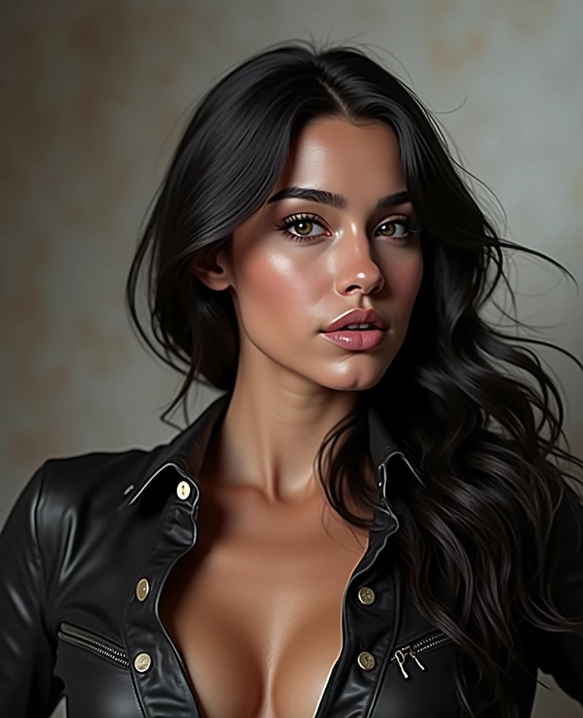 [whole body shot] proffesional, (4 k image:1.1), (sharp focus:1.3), very detailled, don (tight shirt:1.2), beautifull detailed face, glare eyes, long and light hair, (attractive young woman:1.3), (seducer:1.1), (blushful:1.1), Pear body shape, perfect hands, natural breasts, Broad Hips. --Sexy body --Prominent bare breasts --Details, whole body, a lot of femininity, enticing, dazzling, sultry posing, muse, --Unreal Engine 5. [Unclothed]. 