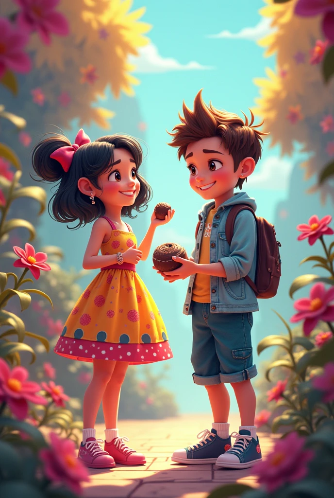 Henry: A , bright and funny, wearing a colorful dress and a pair of chocolates. Neruwi: A lively and innovative teenager, with some new things with the help of intelligence, such as new toys or gadgets.