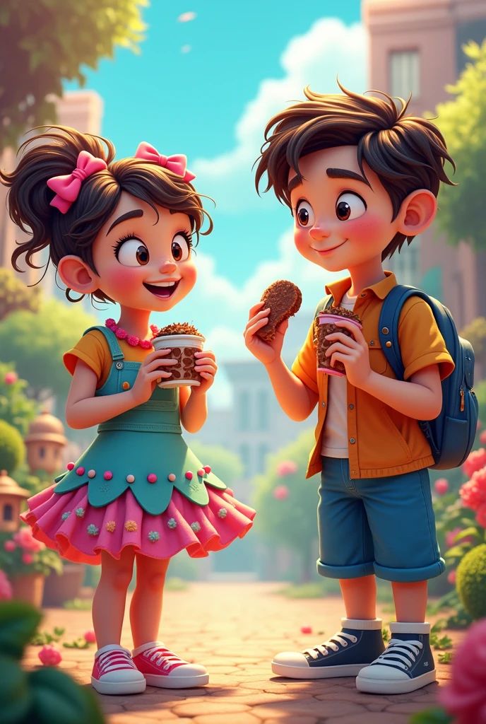 Henry: A , bright and funny, wearing a colorful dress and a pair of chocolates. Neruwi: A lively and innovative teenager, with some new things with the help of intelligence, such as new toys or gadgets.