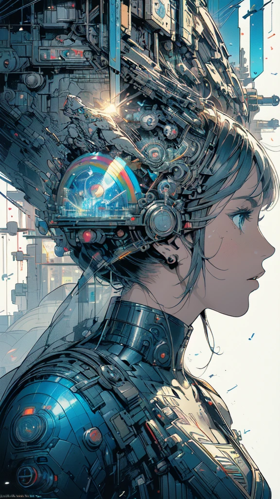 (((masterpiece, highest quality))),(((solo:1.2))),(((1girl:1.2))),32k wallpaper, very detailed, poster, vintage science fiction,(((((geometric cinematic movie poster))))), ((((bauhaus)))),(((abstract))),((((mid century modern)))),(((((portfolio))))),(((((Close-up))))),(((((bust up))))),((((more various angle)))),(((highlight))),(((complete. detailed face))),(((Extremely talented))),(((most complecated machine))),(((Overall colorfully))),((((((Absolutely simple background)))))),(((((detailed futuristic machine))))),(((Cleavage))),(((marvel super heroes))),(((rainbow color scheme))),(((Very detailed UI))),(((So many meters))),(((Perpetual Motion Machine)))