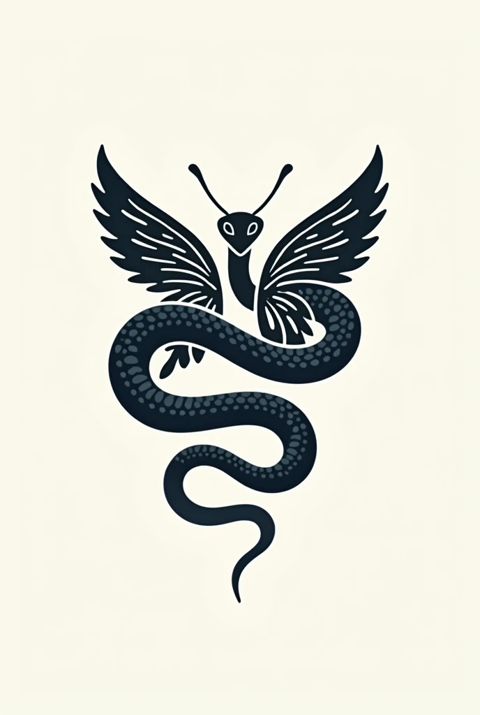Snake and butterfly logo