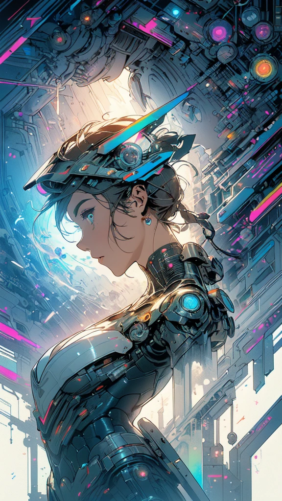 (((masterpiece, highest quality))),(((solo:1.2))),(((1girl:1.2))),32k wallpaper, very detailed, poster, vintage science fiction,(((((geometric cinematic movie poster))))), ((((bauhaus)))),(((abstract))),((((mid century modern)))),(((((portfolio))))),(((((Close-up))))),(((((bust up))))),((((more various angle)))),(((highlight))),(((complete. detailed face))),(((Extremely talented))),(((most complecated machine))),(((Overall colorfully))),((((((Absolutely simple background)))))),(((((detailed futuristic machine))))),((())),(((marvel super heroes))),(((rainbow color scheme))),(((Very detailed UI))),(((So many meters))),(((Perpetual Motion Machine)))