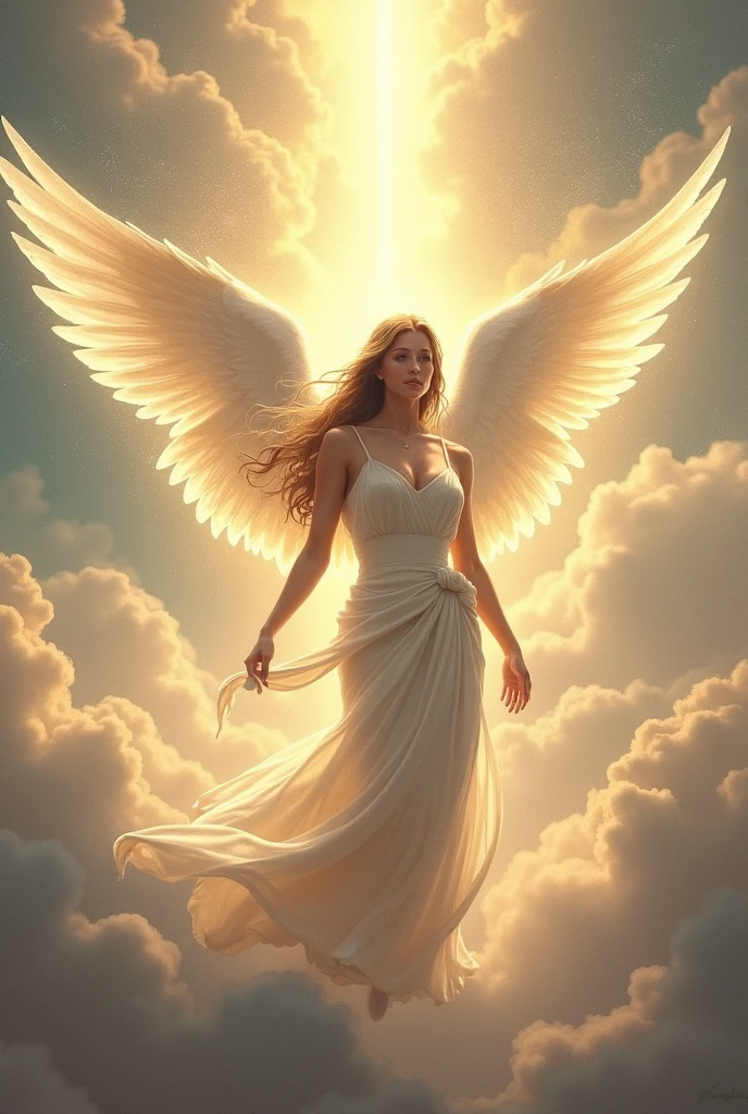 angel, realistic drawn style