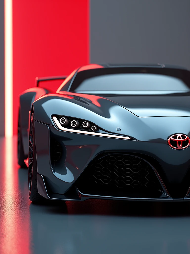 realistic Toyota concept car render, unreal engine 5, real brand, hyper realism, highly detailed, hd, 4k.