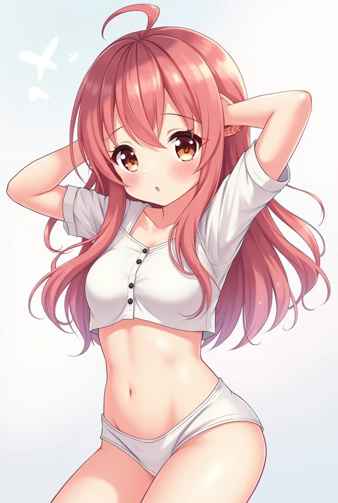 score_9, score_8_up, score_7_up,source_anime, high res image,masterpiece,best quality,girl,cute face,clear skin,shiny hair,ultra detailed eyes,simple background, jyojipan, panties,abashed