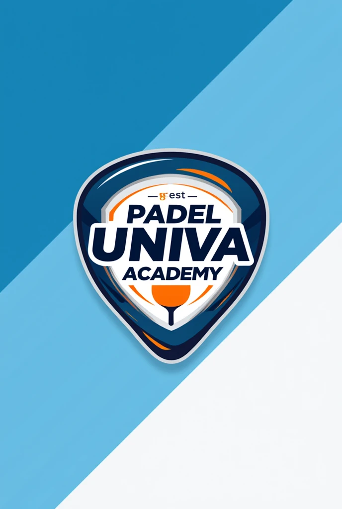 Make a logo for a padel academy called “Padel UNIVA Academy” using blue, white and orange colors