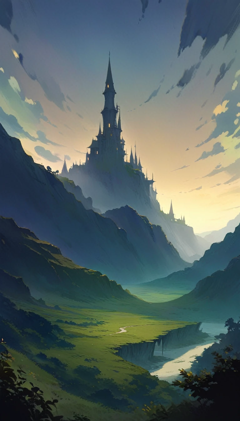 ultrawide landscape aesthetic,Studio ghibli inspired aesthetic, No People ,Witchy room