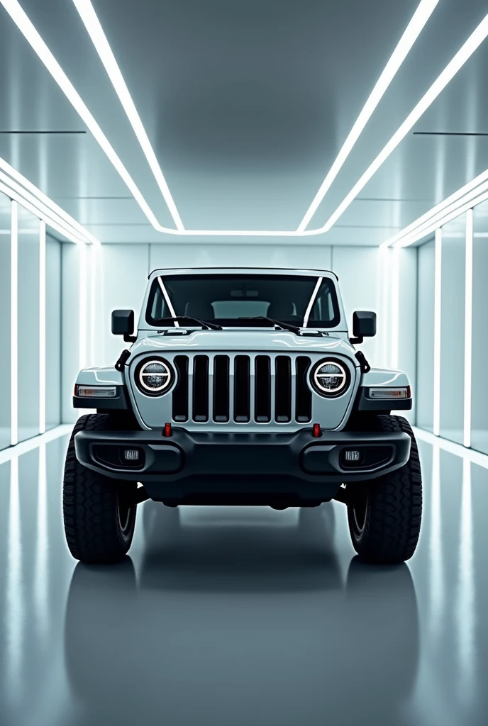 Mahindra Thar rokk in room with niyo white lights