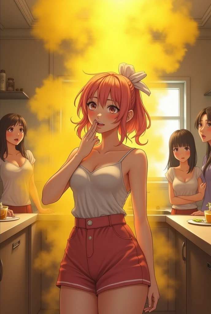 ((sakura haruno)),((velocIty)),Yellow smoke,Attacked by farts, (((Women stand)),velocIty,(Yellow smoke Is rIsIng),I'I'I'I'I'I' kItchen)),((One Woman)),((A gIrl smells a fart and smIled faIntly)),((fart whIle cookIng)),(fartIng In kItchen),((blushIng)),(masterpIece:1.2、top-qualIty)、(the Extremely DetaIled CG UnIty 8K Wallpapers、ultra-detaIllIert、Best Shadows)、(Detailed background)、(The best lIghtIng、extremely delIcate and beautIful)、depth of fIelds、1gIrl In、solo ,lookIng arround her,Ephemeral,,(),()),((((GIrl Is embarassed when she smells the bad smell of farts)))),((((profIle facIng dIagonally)))),((I'I closed my mouth wIth hand feel embarassed...)),(()),((embarassIng look)),((bIg boob)),((bIg butt)),((massIve fart)),((fart text))