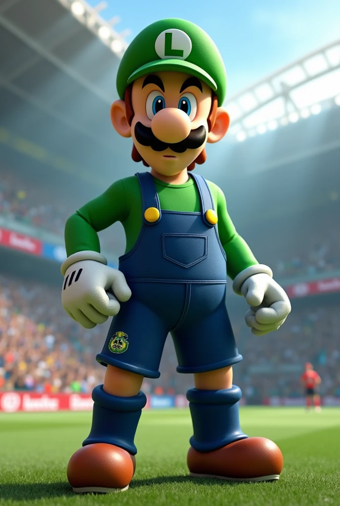 Luigi from Mario Bros. ,dressed as Jordy Cortizo from Rayados