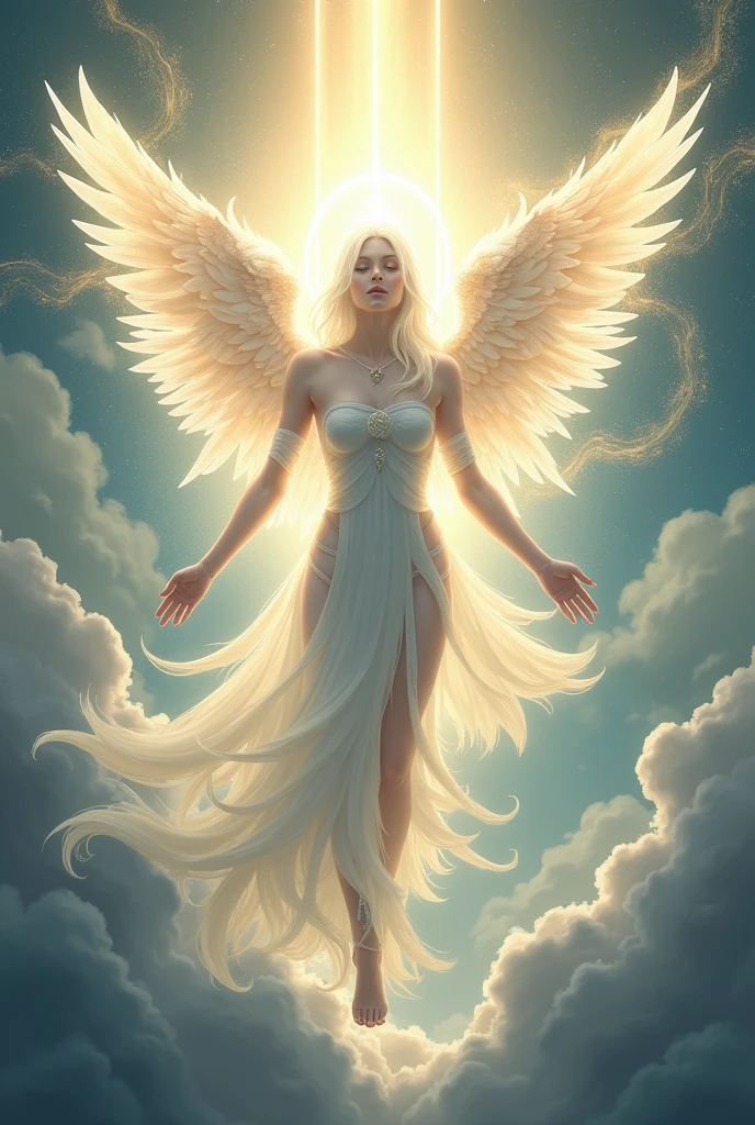 logo from name "shinigami" and theme is heavnly angel