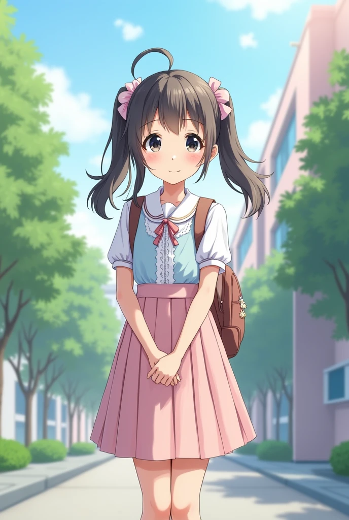 Please design a nice girly Japanese school uniform for me