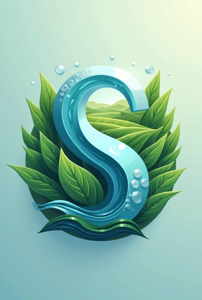Make me a logo with the letter S, that has to do with agriculture and water