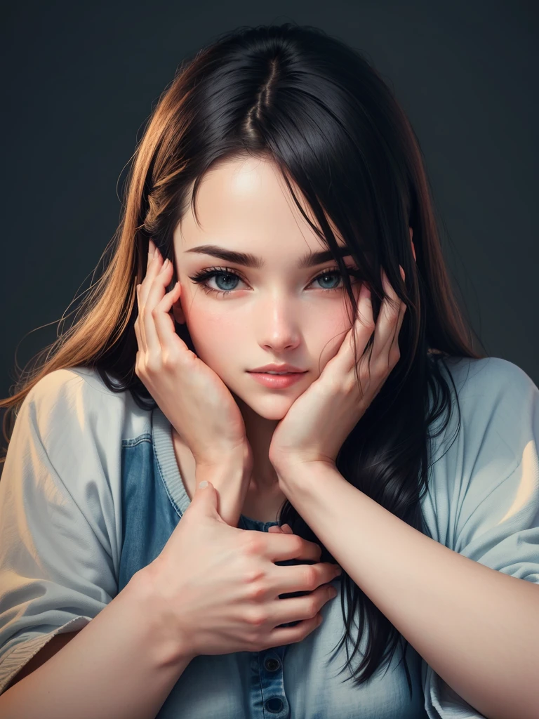 hands around the face