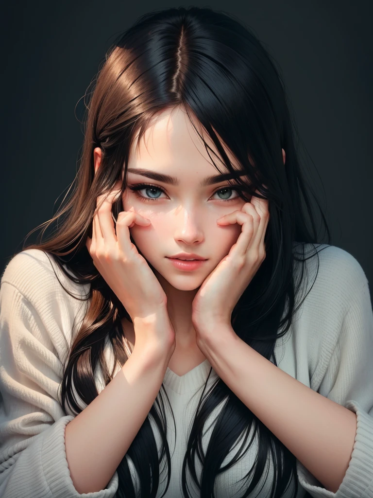 hands around the face
