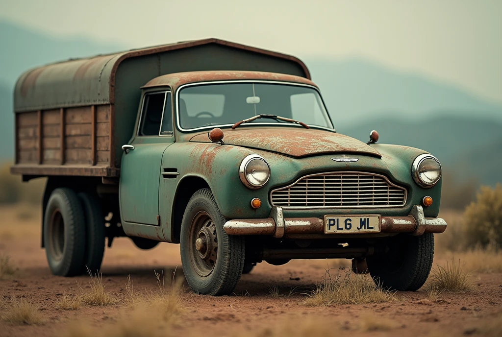Aston martin'Old truck、Shallow depth of field、(masterpiece:1.3) (最high quality:1.2) (high quality:1.1)、Cinematic Light, ((Cinema Lighting),(Natural light),(High level of artistry),(artistic),(Genuineと見分けがつかない品質),RAW Photos,Genuine,Genuine,High resolution,RAW Photos,masterpiece, beautiful,