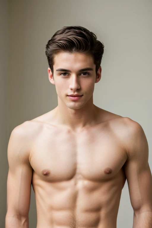 Young handsome cute beautiful skinny white face without shirt  con 4 hombre atractivo alado