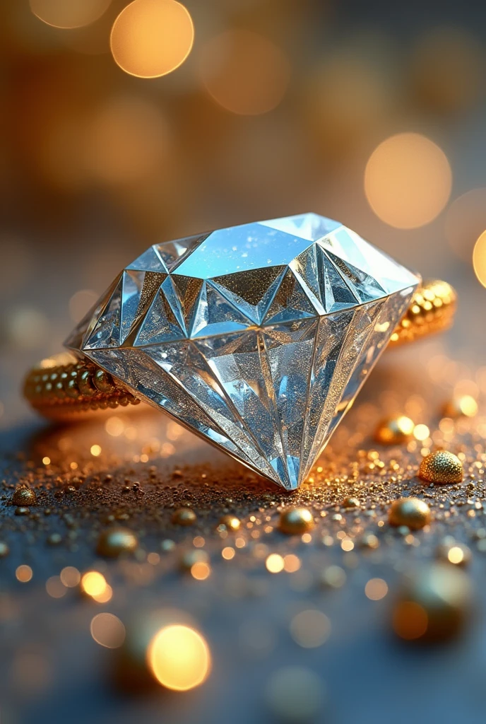 Logo for a brand name diamond Jurel with colors gold and silver with a touch of light blue make it look rich