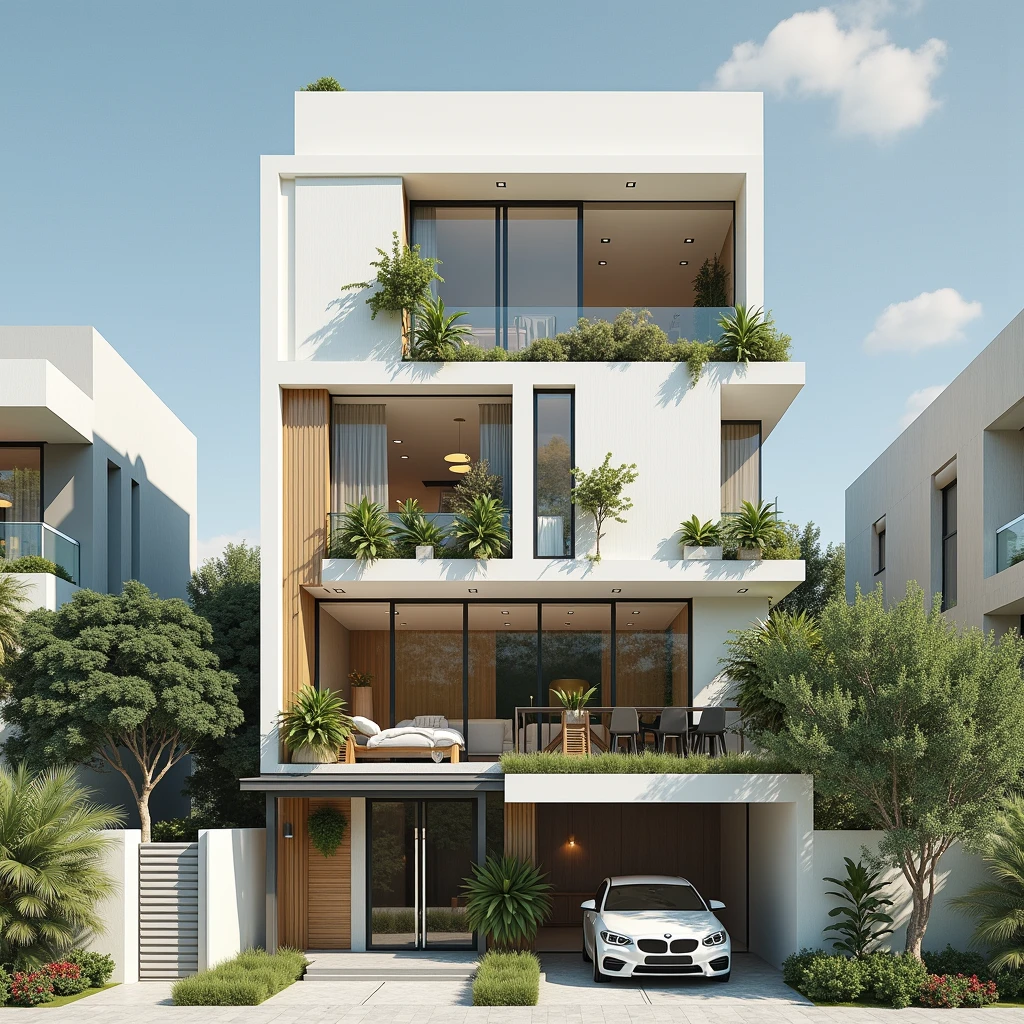 Spaces designed according to the rules of Feng Shui, interior decoration details for the family, colors, architecture, design, exterior view of the house , style mordern