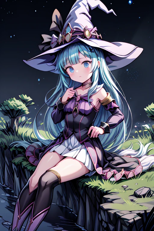 A screenshot of a witch costume sitting on a cloud, Frivolous anime witch casting a spell, Witchcraft Witch Battle, Witch Academia, Sky Witch, witch girl, Spell Casting Pose, mechanized witch girl, Splash art anime , Bright Witch, Fantasy Game Spells, Epic magical girl characters, Classic witch, Cast epic spells