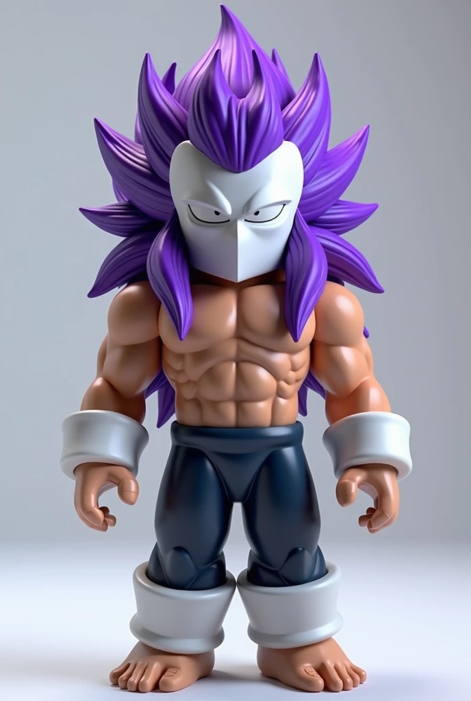 I want my image to be a Roblox character with the Vegueta skin with purple hair and a white mask