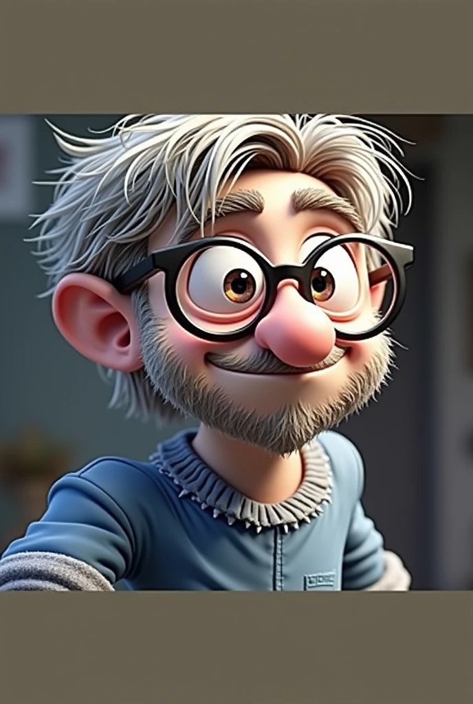 Cartoon character of a man in black glasses and blue shirt, animation character, stylized character, animation style rendering, 3d stylized, Arnold Maya rendering, Stylized 3D rendering, toon render screenshot, 3d character, 3d character, Stylized 3D rendering, 3D character rendering, cartoon character, Personagem de close up, character posing,  (Pixar-style) (master part:1.2) (bokeh) (best qualityer) (skin detailed) (detailed texture) (8k) (Argilla) (cinematic lighting) (sharp focus