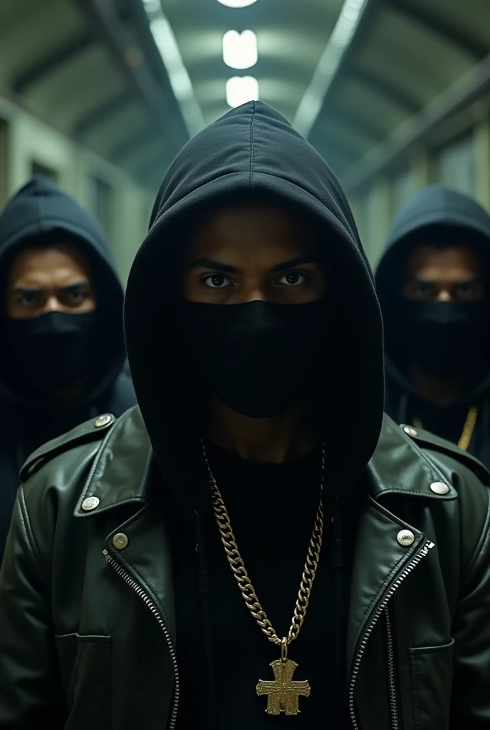 A thumbnail from a UK trap drill where masked black men are staring at the camera