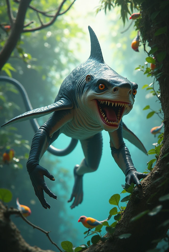 Make a shark and a monkey combined